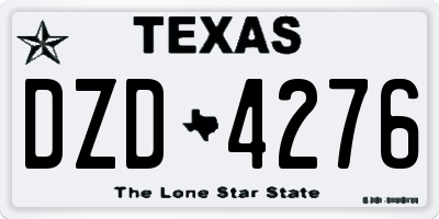 TX license plate DZD4276