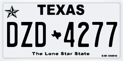 TX license plate DZD4277