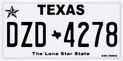TX license plate DZD4278