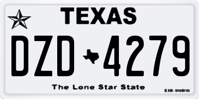TX license plate DZD4279