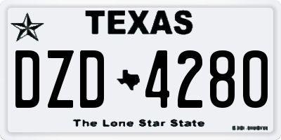 TX license plate DZD4280