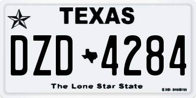 TX license plate DZD4284