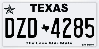 TX license plate DZD4285