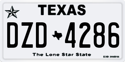 TX license plate DZD4286