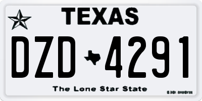 TX license plate DZD4291