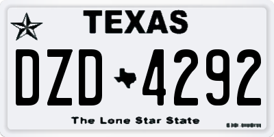 TX license plate DZD4292