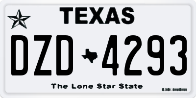 TX license plate DZD4293