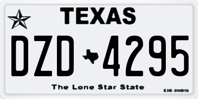 TX license plate DZD4295