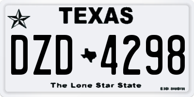 TX license plate DZD4298