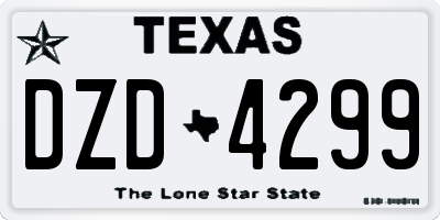 TX license plate DZD4299