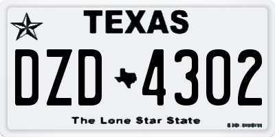 TX license plate DZD4302