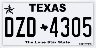 TX license plate DZD4305