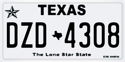 TX license plate DZD4308