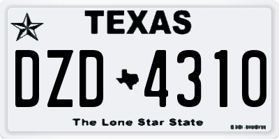 TX license plate DZD4310