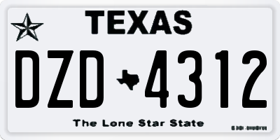 TX license plate DZD4312