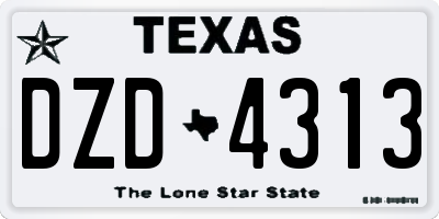 TX license plate DZD4313