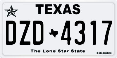 TX license plate DZD4317