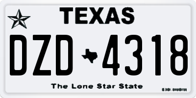 TX license plate DZD4318