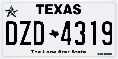 TX license plate DZD4319