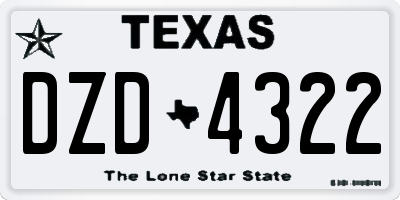 TX license plate DZD4322
