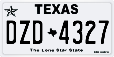 TX license plate DZD4327