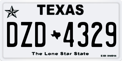 TX license plate DZD4329