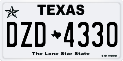 TX license plate DZD4330