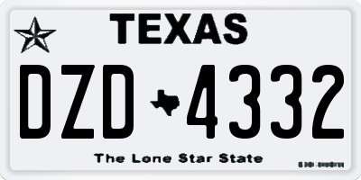 TX license plate DZD4332