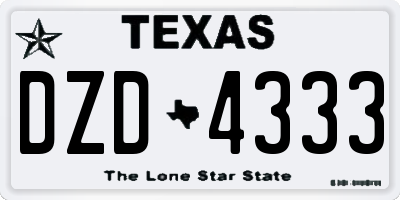 TX license plate DZD4333