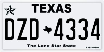 TX license plate DZD4334