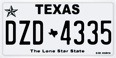 TX license plate DZD4335