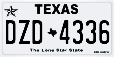 TX license plate DZD4336