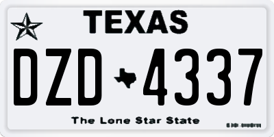 TX license plate DZD4337