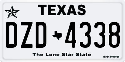TX license plate DZD4338