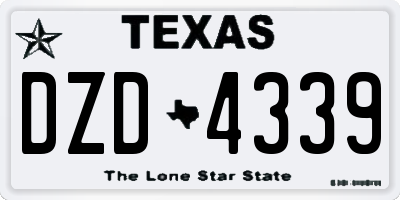 TX license plate DZD4339