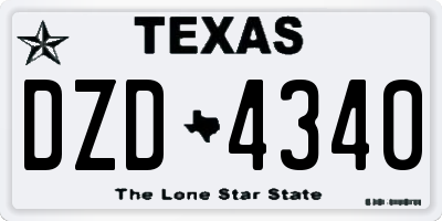 TX license plate DZD4340