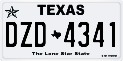 TX license plate DZD4341