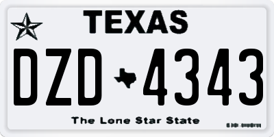 TX license plate DZD4343