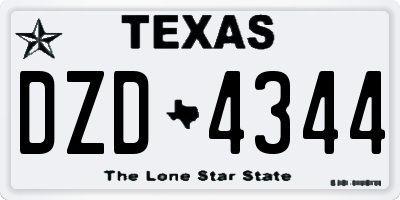 TX license plate DZD4344