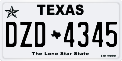 TX license plate DZD4345