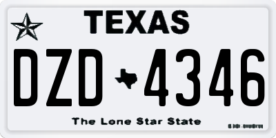 TX license plate DZD4346