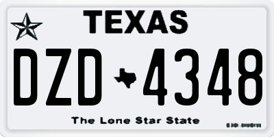 TX license plate DZD4348