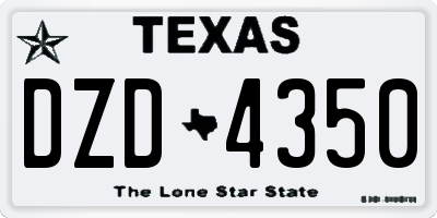 TX license plate DZD4350