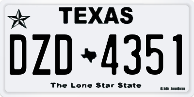 TX license plate DZD4351