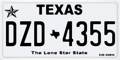 TX license plate DZD4355