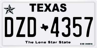 TX license plate DZD4357