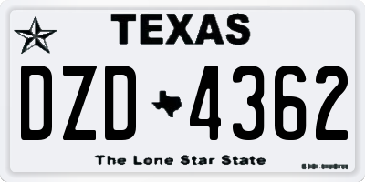TX license plate DZD4362