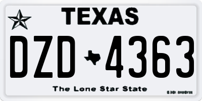 TX license plate DZD4363