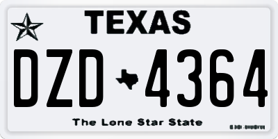 TX license plate DZD4364