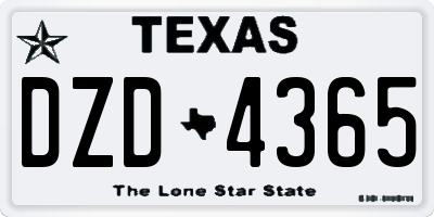 TX license plate DZD4365